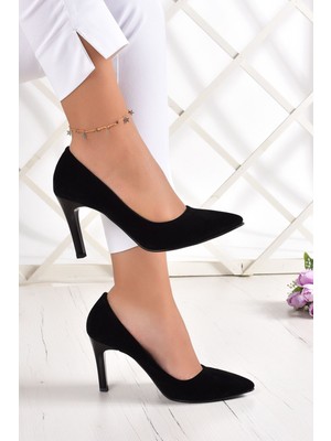 Erkan Saçmacı Gowa Siyah Süet Klasik Stiletto