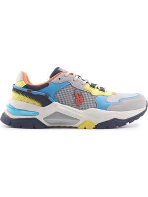 U.s. Polo Assn. Vincent 4Fx Erkek Gri-Mavi-Sarı (40-45) Sneaker Ayakkabı