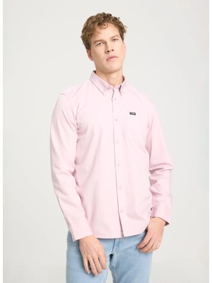 Wrangler Regular Fit Pembe Erkek Gömlek W241464611 Uzun Kollu Gömlek