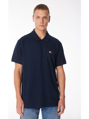 Tommy Jeans Düz Lacivert Erkek Polo T-Shirt DM0DM18314C1G