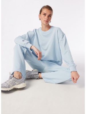 Denim Trip Oversize Fit Nakışlı Açık Mavi Kadın Sweatshirt / Eşofman üstü