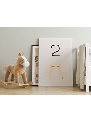 Pegziz Bebek Odası Dekorasyon - 2 Sayısı Minimalist Kanvas Tablo - Çocuk Odası Tablo