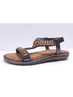 Guja 24Y152-17 Kadın Taşlı Comfort Sandalet Gri