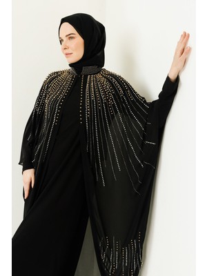 Ahsen Dubaı Abaya Siyah - 2