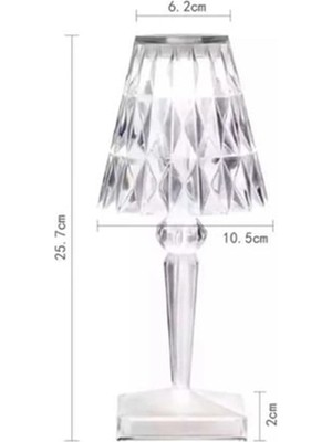 Ecuy Dekoratif Şarjlı Kristal LED Masa ve Gece Lambası Ev Salon Dekor Işığı Kumandalı Kristal Abajur  Rgb