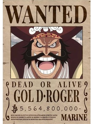 Poster City One Piece Gol D Rogerr Wanted Posteri - Çerçevesiz Parlak Fotoğraf Kağıdı