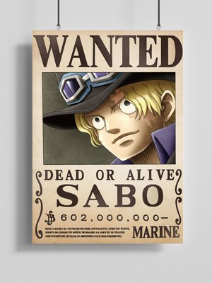 Poster City One Piece Sabo Wanted Posteri - Çerçevesiz Parlak Fotoğraf Kağıdı