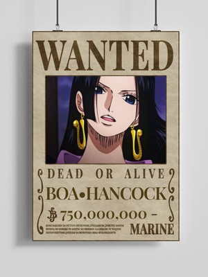 Poster City One Piece Boa Hancock Wanted Posteri - Çerçevesiz Parlak Fotoğraf Kağıdı