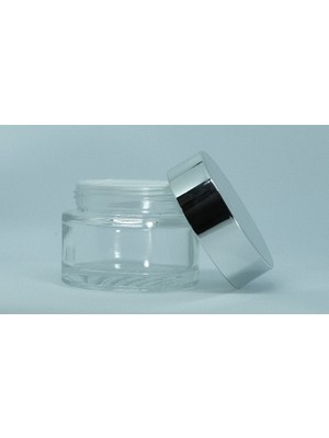 Krem Kutusu 50 ml (20 Adet) Şeffaf Gri Kapaklı Kavanoz