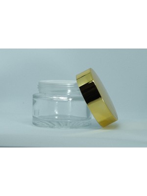 Krem Kutusu 50 ml (2 Adet) Şeffaf Sarı Kapaklı Kavanoz