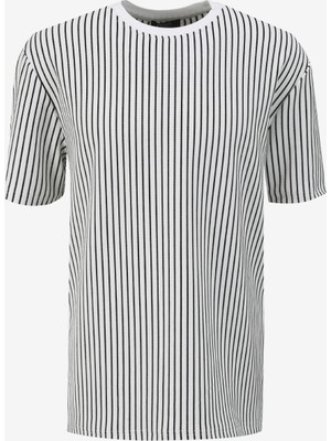 People By Fabrika Bisiklet Yaka Çizgili Siyah Erkek T-Shirt SPBF4SM-TST5013