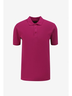 People By Fabrika Düz Fuşya Erkek Polo T-Shirt PBF4SM-TST5000