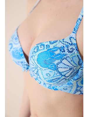 Penti Blue Shell Push Up Çok Renkli Bikini Üstü