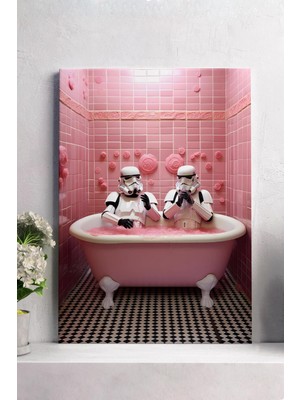 MarkaEv Pembe Küvetteki Stormtrooper Kanvas Tablo