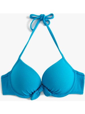 Koton Push Up Bikini Üstü Dokulu Bağlama Detaylı Balenli