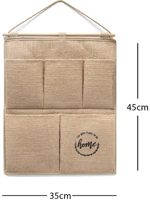 Ocean Home Textile Jüt 2 Katlı Çok Amaçlı Askılı Duvar Tipi Dolap İçi Banyo Mutfak Düzenleyici Organizer 35x45 cm