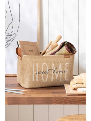 Ocean Home Textile Jüt Dolap İçi Çamaşır Çocuk Odası Oyuncak Düzenleyici Katlanır Saklama Sepeti Organizer 30x21x18 cm