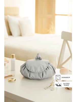 Ocean Home Textile Fonksiyonel Su Itici Leke Tutmaz Kumaş Düzenleyici Seyahat Tipi Makyaj Çantası Ø 50 cm