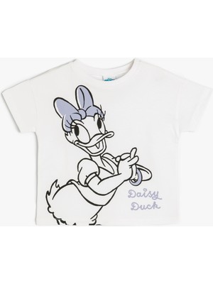 Koton Daisy Duck Tişört Kısa Kollu Lisanslı Baskılı Pamuklu