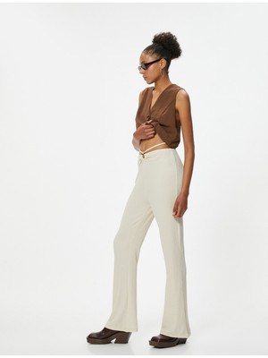 Koton Metal Aksesuarlı Pantolon Bağlama Detaylı Slim Fit