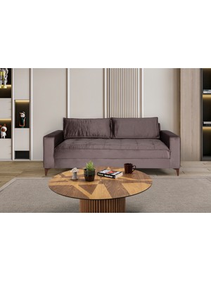 Perla Sofa Cosmo Üçlü Koltuk Kahve