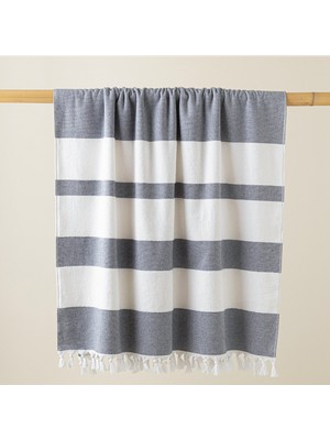 Chakra Pur Plaj Havlusu Beyaz/marin Mavi