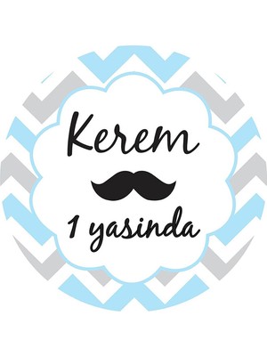 Letbil Reklam Erkek Bebek Doğum Günü Etiketi, 3 cm - 130 Adet Folyo Sticker