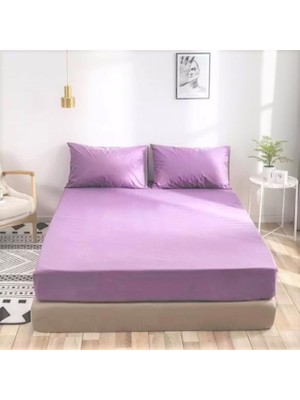 Lila Moon Lila Renkli Pamuklu Ranforce Kumaştan Tek / Çift Kişilik Fitted Lastikli Çarşaf Takımı