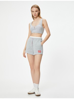 Koton Sporcu Sütyeni V Yaka Kaplı Slim Fit