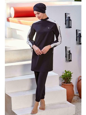 Remsa Mayo Spor Likra Tam Kapalı Tesettür Mayo Sophıe 4580 Siyah