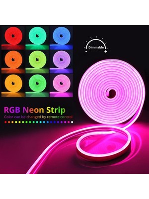 Animasyonlu Tak Çalıştır Kumandalı Trafolu Rgb Neon Işık Aydınlatma 5 Metre