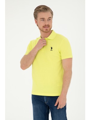 U.S. Polo Assn. Erkek Slim Fit Polo Yaka Fıstık Yeşili Basic Tişört 50279613-VR087