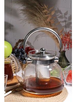 Arow Dem Ateşe Dayanıklı Borosilikat Cam Çaydanlık