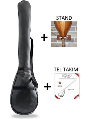 Donizetti Uzun Sap Baglama Saz Kılıfı Taşıma Cantasi - Duvar Askı Standı ve Tel Takımı Hediye