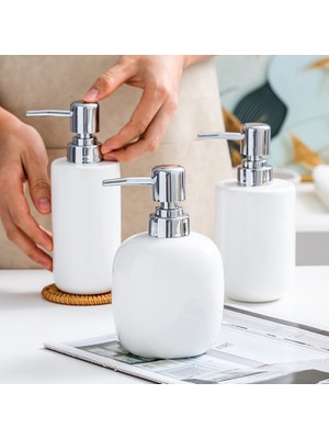 Yaci Shop C Tarzı Banyo Ceramower Jel Şampuan Şişesi ml Beyaz Seramik Emülsiyon Dağıtım Şişesi El Sabunu Dispenserleri Mutfak Için (Yurt Dışından)