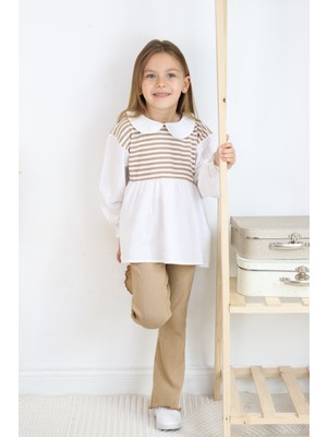 MiaBaby Bebe Yaka Çizgili Ispanyol Ikili Takım