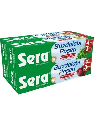 Sera Buzdolabı Poşeti  4 adet ( 4 ad. X 20 li) Orta boy