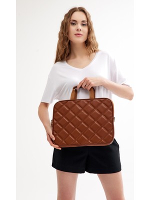 Camel Kapitoneli Askılı 13 & 14 Inç Evrak ve Laptop Çantası