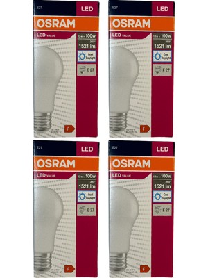 Osram 13W (100W) 6500K (Beyaz Işık) E27 Duylu LED Ampul (4 Adet)