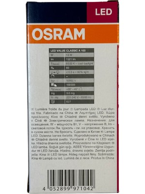 Osram 13W (100W) 6500K (Beyaz Işık) E27 Duylu LED Ampul (4 Adet)