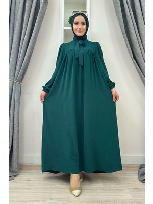 Bym Fashion Bebekli Anne Elbisesi 3896 Zümrüt