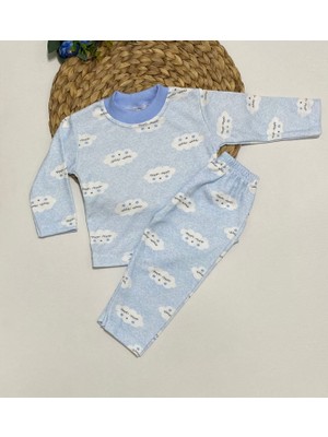 Özöz Bebe Erkek Bebek Mavi Bulut Desenli Pijama Takımı