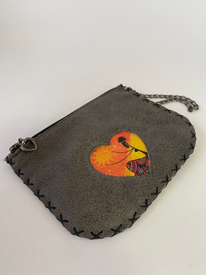 Etnik Clutch Çanta Ince/ Gün Batımı Desenli 17*13