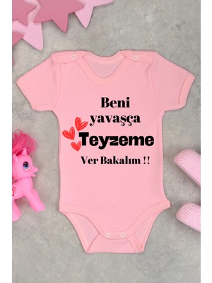 Bebe Tospik Teyze Aşkı Baskılı Kruvaze Zıbın