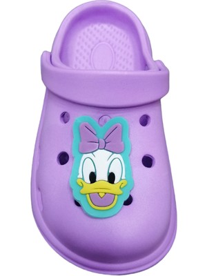 Ayz Duffy Duck Desenli Günlük Kaydırmaz Tabanlı Kız Çocuk Ev Anaokulu Deniz Yumuşak Sandalet Terlik
