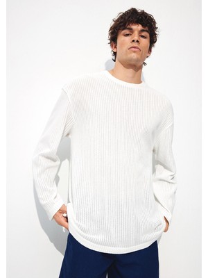 Uzun Kollu Beyaz Tişört0612326-80194