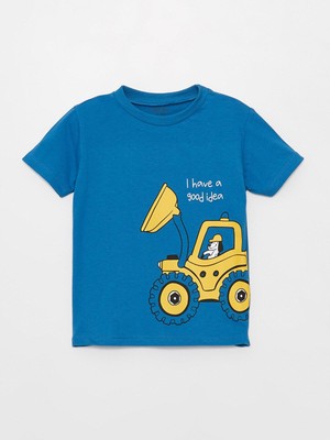 LC Waikiki Baby Bisiklet Yaka Baskılı Erkek Bebek Tişört