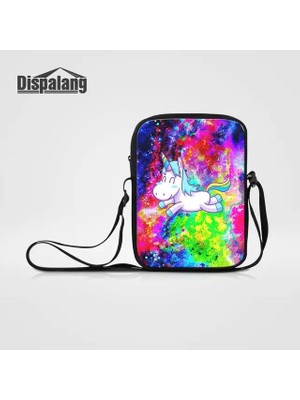 2Xuqingfeng BAG39 23X17X5CM Dispalang Kadın Küçük Messenger Çanta Evren Uzay Crossbody Çanta Unisex Seyahat Rahat Iş Flap Genç Okul Çantası (Yurt Dışından)