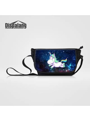 2Xuqingfeng Messenger BAG25 37X21X16CM Unicorn Hayvan Kanvas Messenger Çanta Genç Kızlar Için Evren Uzay Kadın Büyük Günlük Crossbody Omuz Çantaları Erkek Büyük Satchel (Yurt Dışından)