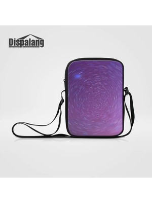 2Xuqingfeng BAG14 23X17X5CM Dispalang Kadın Küçük Messenger Çanta Evren Uzay Crossbody Çanta Unisex Seyahat Rahat Iş Flap Genç Okul Çantası (Yurt Dışından)